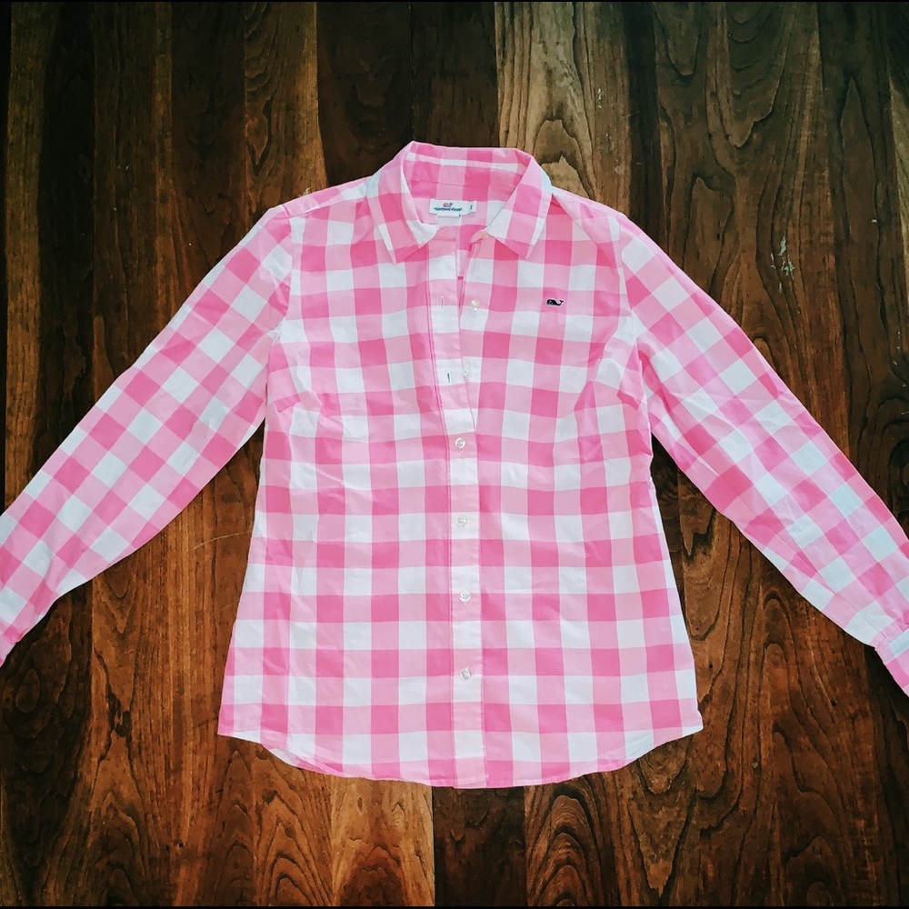 Pink Checkered Button Up - Picture 4 of 4